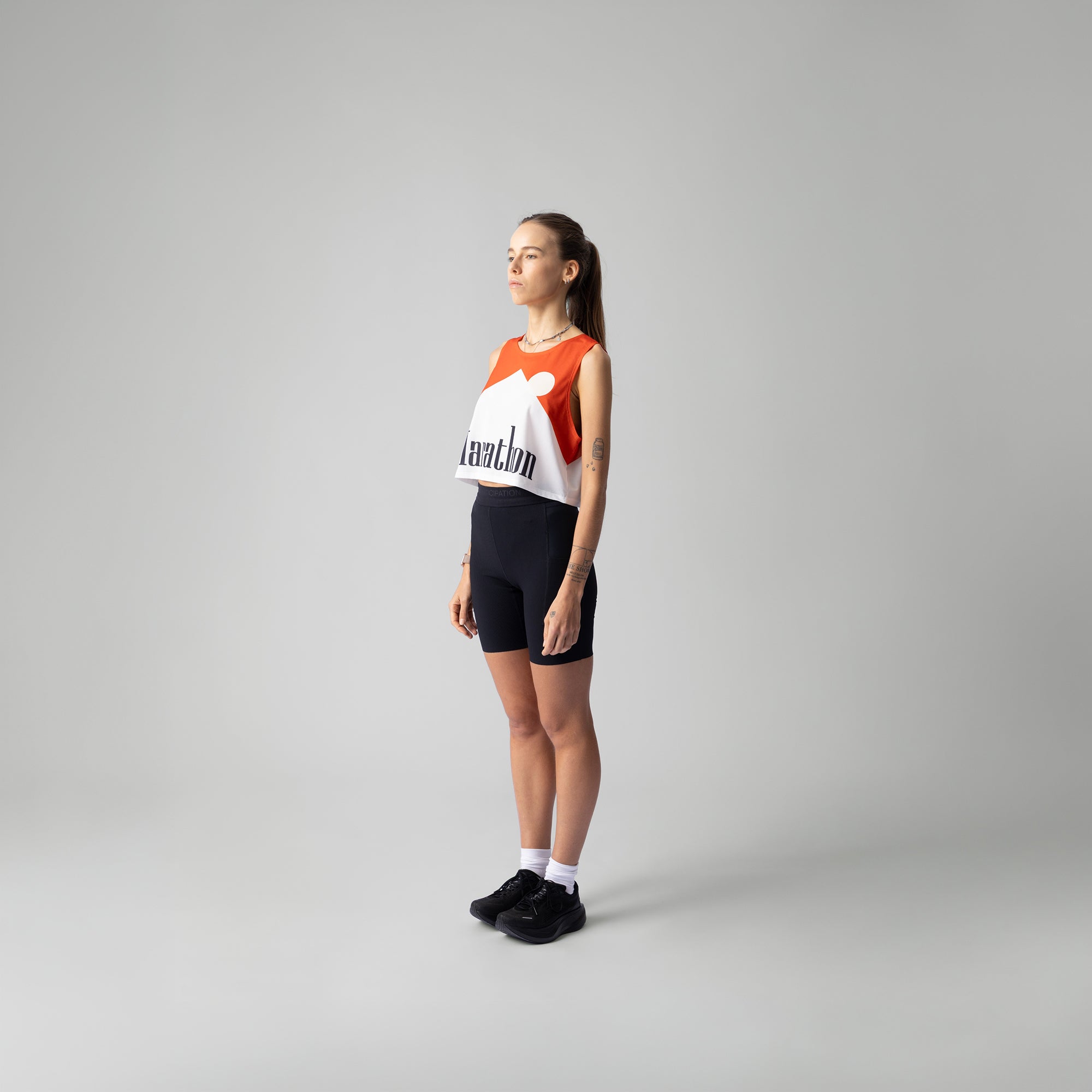 Marathon Red Crop Singlet