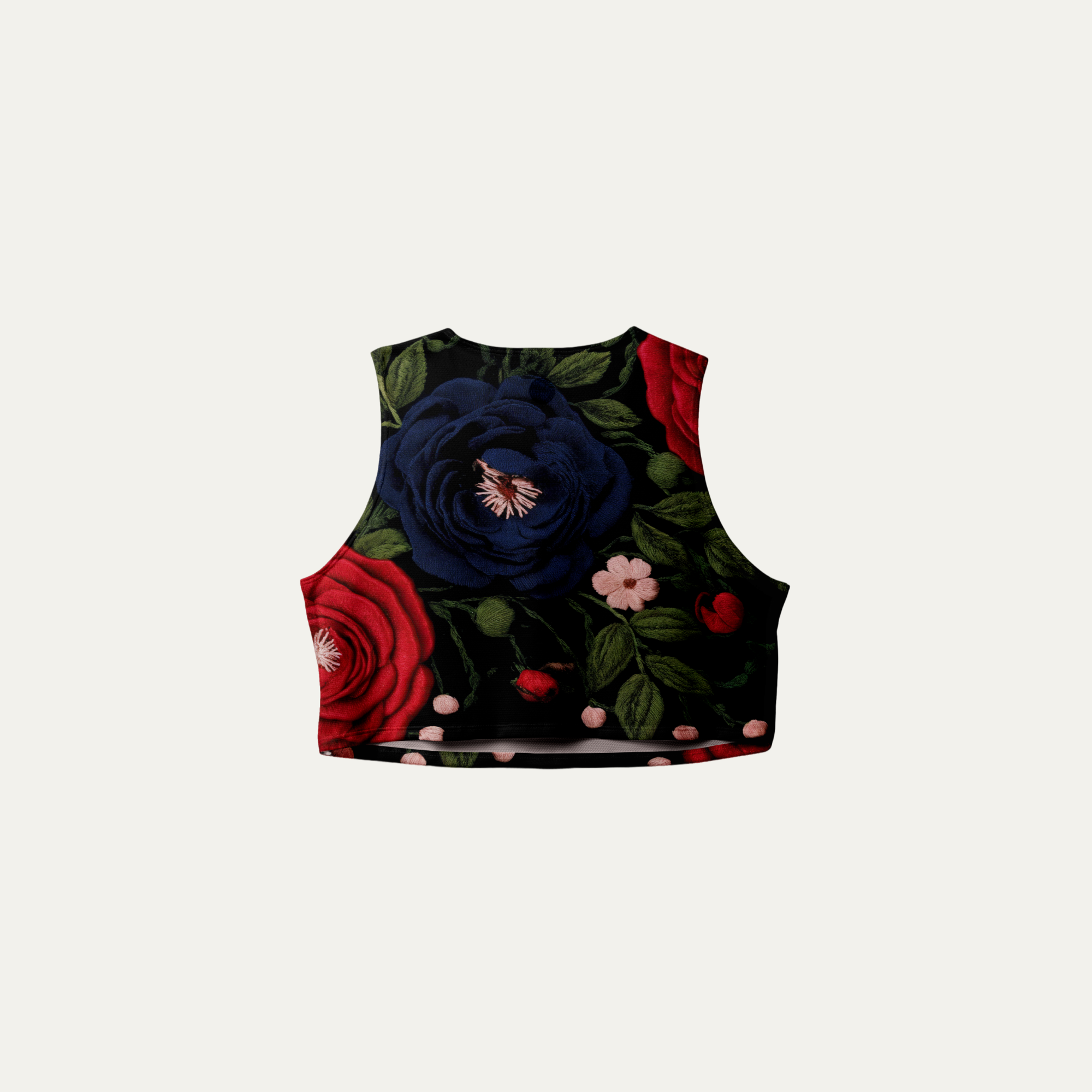 Embroidery Floral Crop Singlet