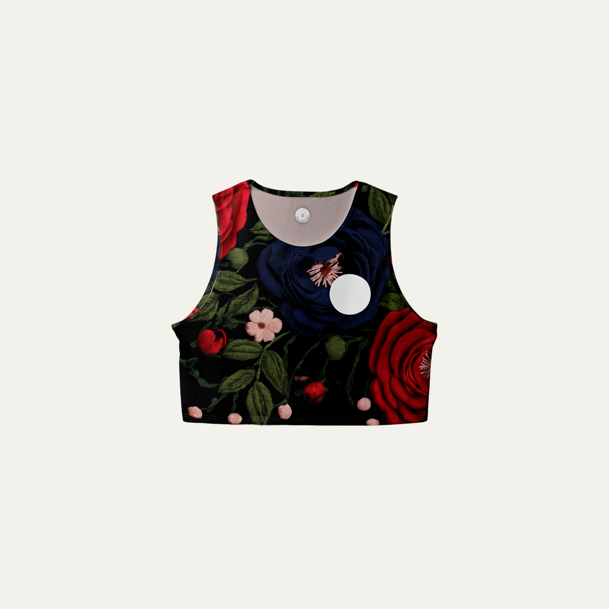 Embroidery Floral Crop Singlet