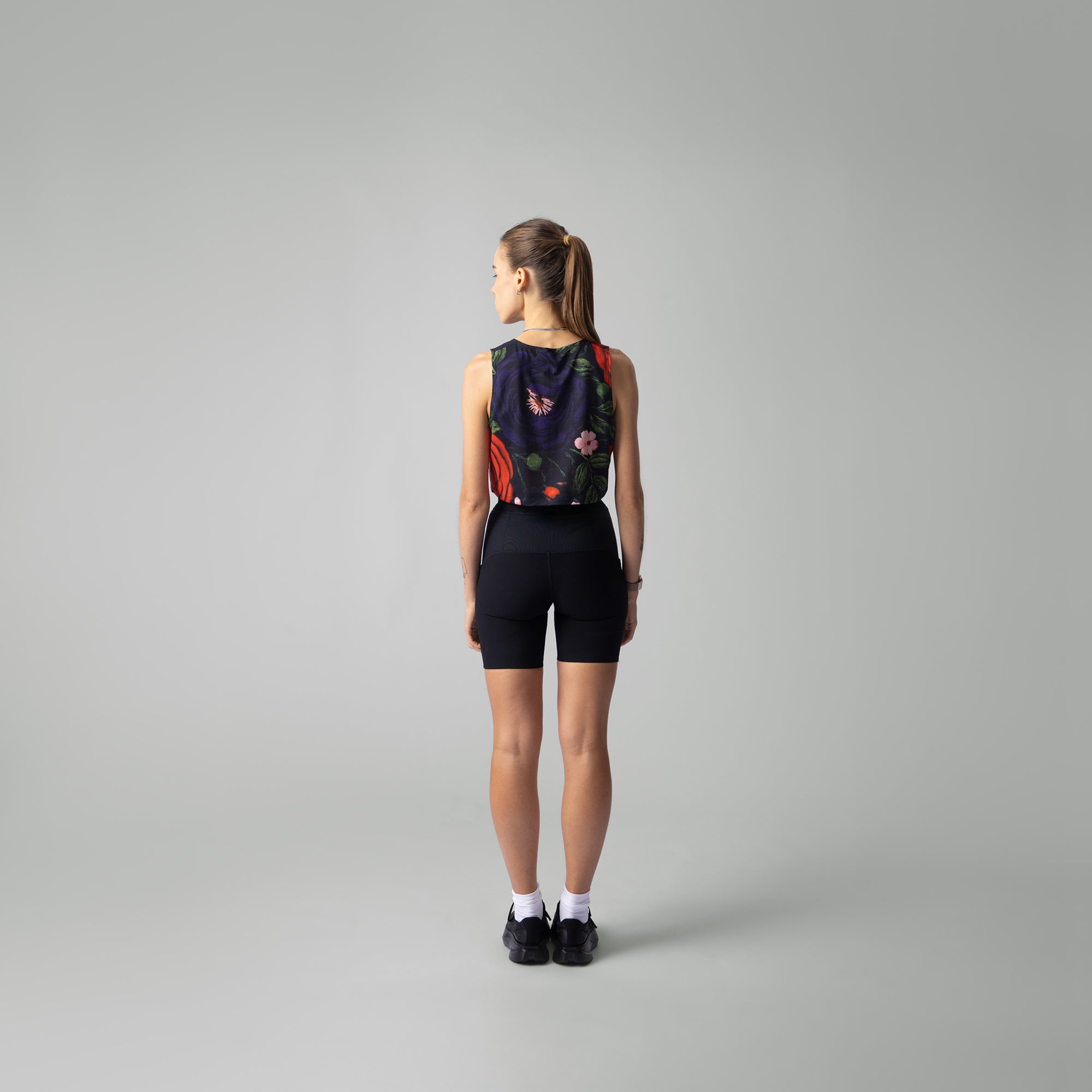 Embroidery Floral Crop Singlet