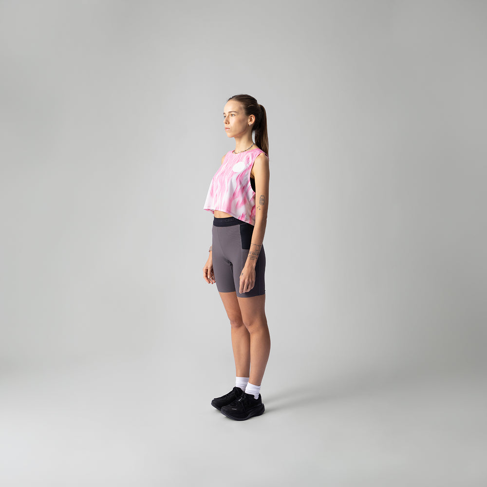 Pink Fuzz Crop Singlet