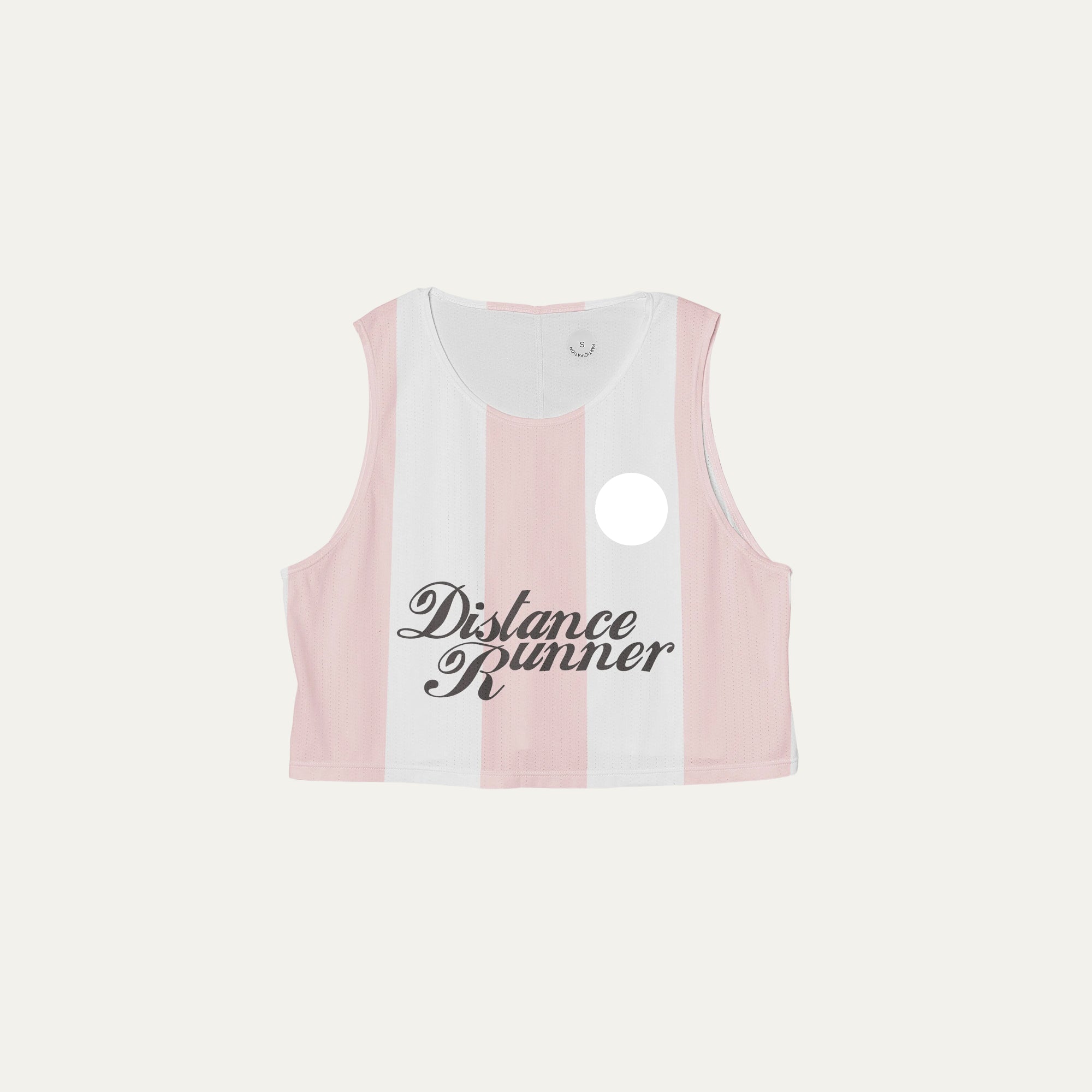 Distance Runner Pink Stripe Crop Singlet