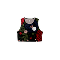 Embroidery Floral Crop Singlet